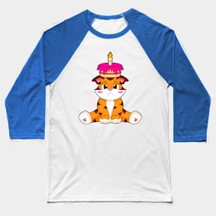 Tiger Birthday Cake Candle Baseball T-Shirt